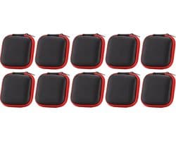 10x Oortjes Opberg Hoesje – Hardcase Etui voor Oordopjes en Laadkabels – Organizer voor Oortjes, USB-Sticks, Sleutels en Kleine Accessoires – Compact Opbergdoosje – Zwart