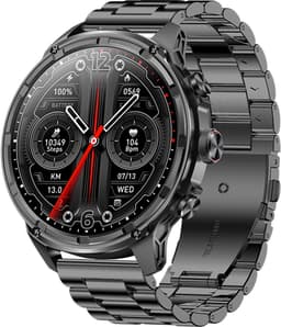 WizBay Premium Select® 1.85 Sport Smartwatch – Dames & Heren – Bluetooth Bellen – Hartslagmeter – Bloeddrukmeter – O2 Zuurstofmeter – 60+ Sportmodi – LED Zaklamp – IP68 Waterdicht – FitCloud Pro – Android & iOS - Zwart — thumbnail 1