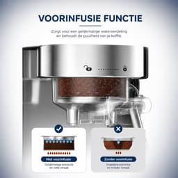 Espressomachine 20 Bar met Melkopschuimer - Zeefdragermachine voor Cappuccino en Latte — thumbnail 5
