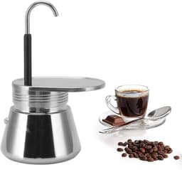 Dailygoods- Espresso Maker - Roestvrijstalen Moka Pot - Draagbaar Koffiezetapparaat - Lichtgewicht - Grote Capaciteit - Compact Ontwerp — thumbnail 1