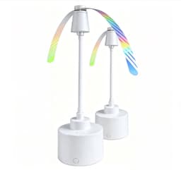 Draagbare vliegenvanger met ventilator, volledig automatisch vliegenvangapparaat, kan gebruikt worden als vliegenval voor op de eettafel buiten, stille vliegenval voor thuisgebruik - 2 stuks - wit — thumbnail 1