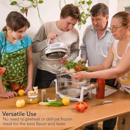 Glazen Airfryer Oven - Heteluchtfriteuse Convectie - Gezond Koken - Zichtbaar Venster - 12 Liter Capaciteit - Wit — thumbnail 4
