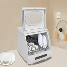 Mini Vaatwasser - Tafelmodel Vaatwasser - Snel Servies Wassen - Met Watertank - 45x45x43 cm - Wit — thumbnail 4