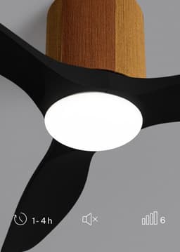 CREATE - Stille plafondventilator 100% hout 40W (Ø132cm) - Met licht LED - Afstandsbediening - 6 snelheden - Programmeerbaar - WIND CALM CUSTOM WOVEN — thumbnail 2