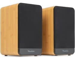 Boekenplank speakers - Audizio BS10 actieve speakerset - HiFi speakers met Bluetooth - 80W - Bamboe