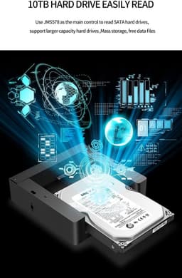 Externe Harde Schijf Dock - HDD Station Lezer - Data Back-up Maken - Alles-in-één Kaartlezer - 2.5 & 3.5 Inch — thumbnail 5