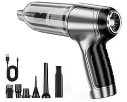 Draadloze stofzuiger met 6000mAh-accu - 16000Pa zuigkracht - 30 minuten accuduur - USB Type-C-aansluiting - Geschikt voor auto- en huisreiniging - Draagbaar - 70 dB