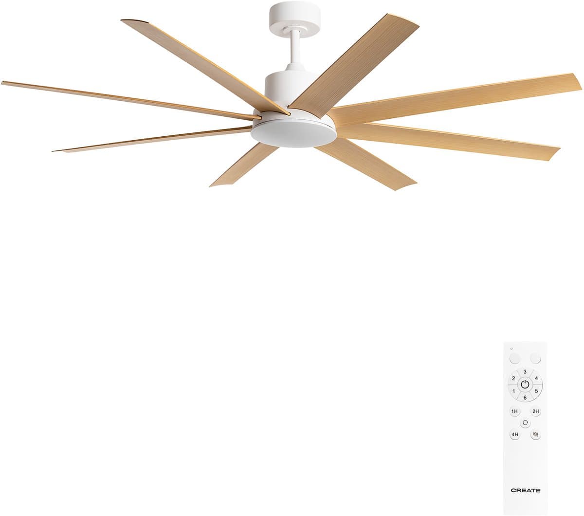 CREATE - Stille plafondventilator van 40W verkrijgbaar in meerdere maten - XL Ø165 - Geen licht - Afstandsbediening - WIND INDUSTRIAL — afbeelding 1