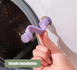 2 stuks-Deursluiting voor wasmachine - Deursteun voor wasmachine - Deurstopper - Ventilatie en geurpreventie - Magnetische sluiting - Wasmachineaccessoires - Geschikt voor wasmachines en drogers - Paars - 10*2*2 cm — thumbnail 4