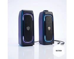 Nextron - 2-in-1 soundbar gamingspeakers met licht game gaming speakers boxen muziek geluid audio video laptop of pc led verlichting merk: Battletron