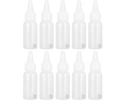 Lege verfflessen, set van 10 stuks van 30 ml, ideaal voor verfprojecten, kunst en knutselen, met schaalverdeling en handige doseerdop