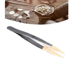 Precisie Anti-magnetische Pincet met Vervangbare Houten Punten voor Horloge Reparatie en Onderhoud