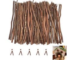 Houten Blokken Sticks voor Creatieve Projecten, 100 Stuks, 20 cm Lang, Ideaal voor Knutselen en Ambachten, Bruin Hout