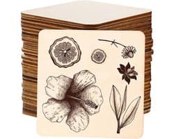 Set van 30 vierkante houten schijven van 10 cm, 2,5 mm dik voor DIY knutselprojecten, decoratie en kunstwerken