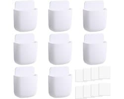 Organiser voor Afstandsbedieningen met Oplaadpoort en 8 Stickers - Muurbevestiging zonder Sporen, Ideaal voor Woonkamer en Kantoor