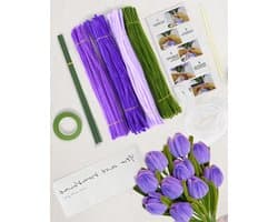 Set van 256 Pijp Reinigers in 4 Kleuren, Chenille Draad voor Creatieve Knutselprojecten, Versieringen en Bloemdecoraties