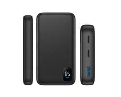 Rosaking Powerbank 20000mAh – 65W Snellader PD 3.0 – USB Power Bank met 2 USB-C Poorten – Opladen van 3 apparaten tegelijkertijd Snelladen voor Laptop, iPhone & Samsung & tablet & hoofdtelefoon– Draagbare Oplader