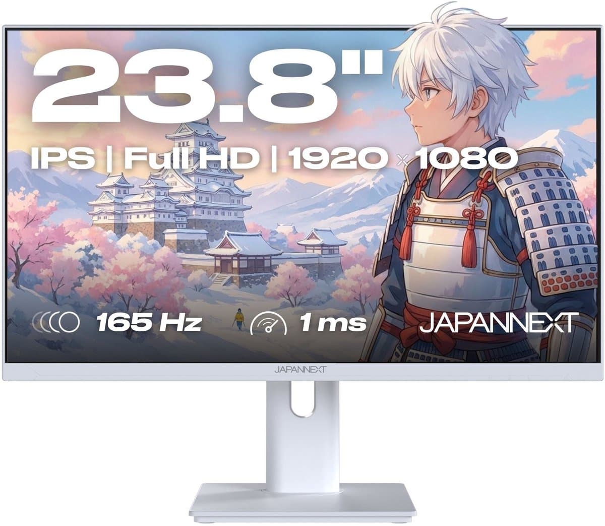 JAPANNEXT Gaming Monitor 23.8" IPS Full HD (1920x1080) 165Hz 1ms Wit | JN-I238F165-HSP-W — afbeelding 1