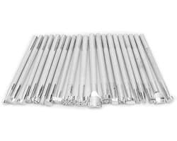 Set van 20 Leerbewerking Gereedschappen voor Zadelmaken en Stempelen - Diverse Vormen Stempels voor Leerbewerking en Ambachtelijke Projecten