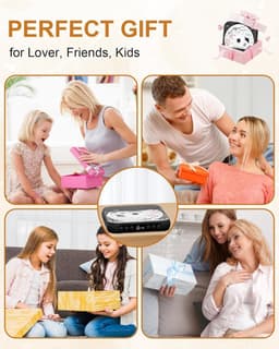 KZQ Draagbare cd-speler met Bluetooth 5.3 – zwart, 2000 mAh, ondersteunt CD/USB/SD/AUX, voor thuis en reis — thumbnail 5