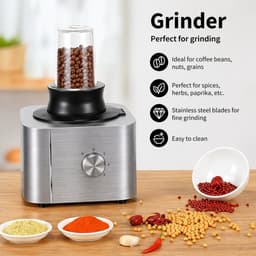 Hennova Keukenmachine - Blender - Mixer - Foodprocessor - Antislip voetjes - Gemakkelijk te gebruiken - Verschillende snelheden - 1100W - Zilver — thumbnail 2