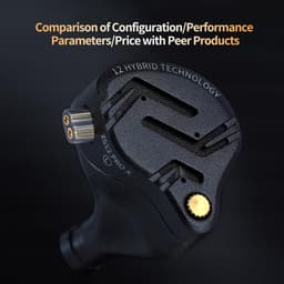 KZ ZS12 Pro - In-Ear Monitor - Met Microfoon - IEM - met HiFi Geluid - Dynamische Drivers - Metaal Design - Incl Kabel & Eartips - Zwart — thumbnail 5