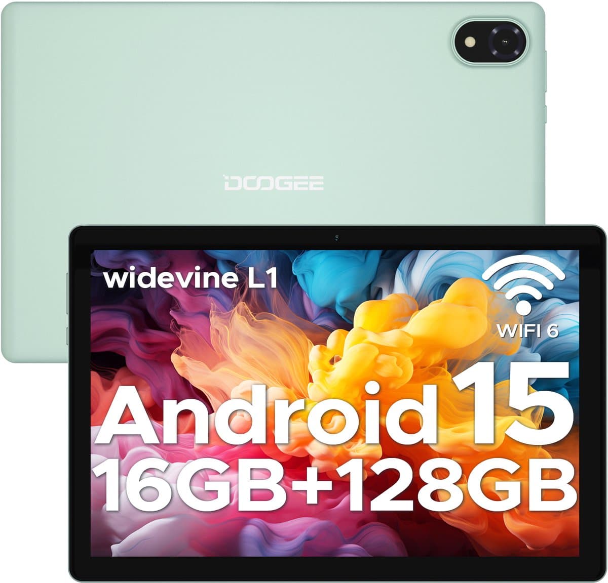 Doogee U10 - Tablet - Android15 - 16GB RAM + 128GB ROM (2TB TF) - 10 Inch IPS HD - 5060mAh - 2.0 GHz WIFI6 - 5060mah - 8mp+ 5mp - Groen — afbeelding 1
