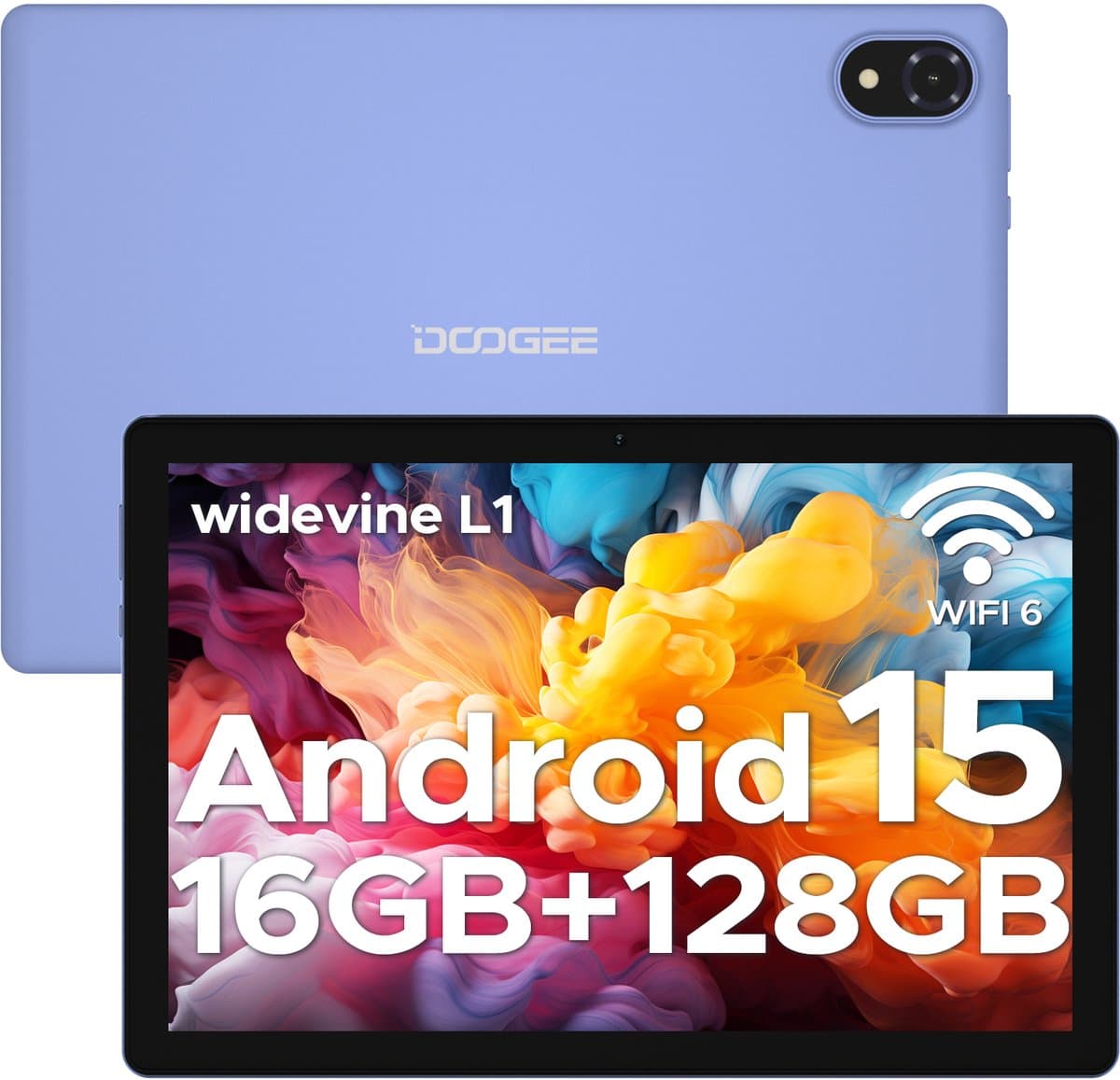 Doogee U10 - Tablet - Android15 - 16GB RAM + 128GB ROM (2TB TF) - 10 Inch IPS HD - 5060mAh - 2.0 GHz WIFI6 - 5060mah - 8mp+ 5mp - Paars — afbeelding 1