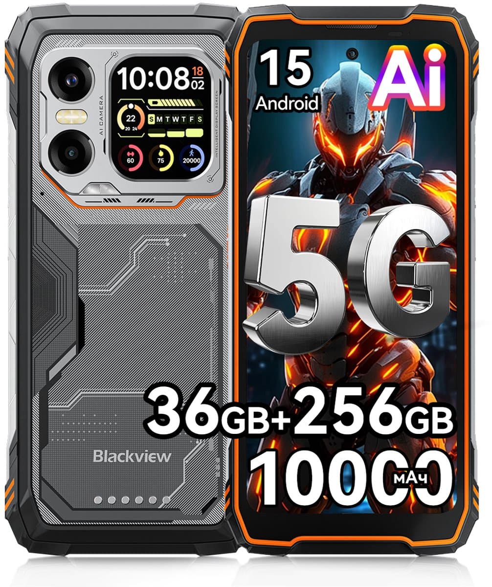 Blackview XPLORE X1 Robuuste Smartphone 5G - 36GB RAM - 256GB ROM - 10000mAh 55W - 6,78 inch 120Hz - IP68/IP69K Robuuste Telefoon - 108MP+50MP Camera - Android 15 - NFC GPS - Oranje — afbeelding 1