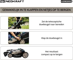 Neokraft - 40V Accu grasmaaier - 43cm maaibreedte - 5 Instelbare hoogtes - Incl 50L opvangbak - excl. accu & lader — thumbnail 5