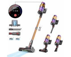 Novari Draadloze stofzuiger - Vacuüm cleaner - Zonder zak - Snoerloze Steelstofzuiger - Meerder opzetstukken - 550 W - 45 min