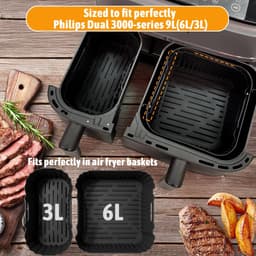 Airfryer Accessoires Set 28-delig – Geschikt voor Philips Airfryer Dual Basket 3000/5000 Serie & Tefal EY9018 – Inclusief Siliconen Bakvormen, Muffinvormen, Grillrek & Spiesen — thumbnail 7