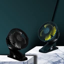 Tafelventilator met clip - Mini ventilator - Persoonlijke verkoeling - 360 graden rotatie - 500 Gram - Wit — thumbnail 4