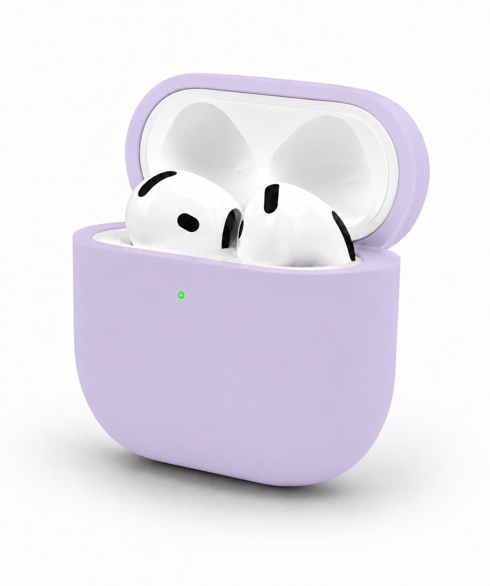 Enluxe Case geschikt voor Airpods 4 – Paars - Premium Siliconen Hoesje, Valbescherming & Spatwaterdicht, Draadloos Opladen Compatibel — afbeelding 1