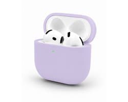Enluxe Case geschikt voor Airpods 4 – Paars - Premium Siliconen Hoesje, Valbescherming & Spatwaterdicht, Draadloos Opladen Compatibel