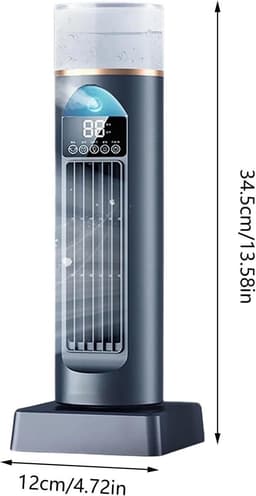 Torenventilator - Ventilator Slaapkamer - Ruimte Koelen - Stille Werking - 12x34.5 cm - Zwart — thumbnail 5