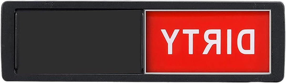 Magneet Vaatwasser - Schoon Vuil Indicator - Huishouden Organiseren - Dubbelzijdig Zichtbaar - 17.8 cm Lengte - Zwart — afbeelding 1