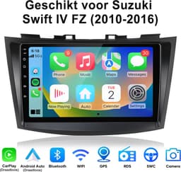 Junsun Android 15 Autoradio Geschikt voor Suzuki Swift IV FZ (2010-2017) Accessoires - 4GB+64GB - Draadloze CarPlay & Andriod Auto - GPS-navigatiesysteem - Bluetooth - Stuurwielbediening - WiFi - 9-inch Touchscreen - RDS - USB — thumbnail 1