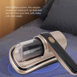 Krachtige handstofzuiger voor allergieën en mijten - 8000 Pa zuigkracht - 1200 mAh batterij - 180 ml reservoir inhoud - ideaal voor bedden — thumbnail 3