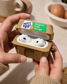 Eierrekje AirPods 4 Hoesje - Grappige Siliconen Beschermhoes in Eierdoos Design - Schattig Cartoon Case voor Apple AirPods 4 - Schokbestendig - Leuk Cadeau voor Mannen en Vrouwen — thumbnail 4