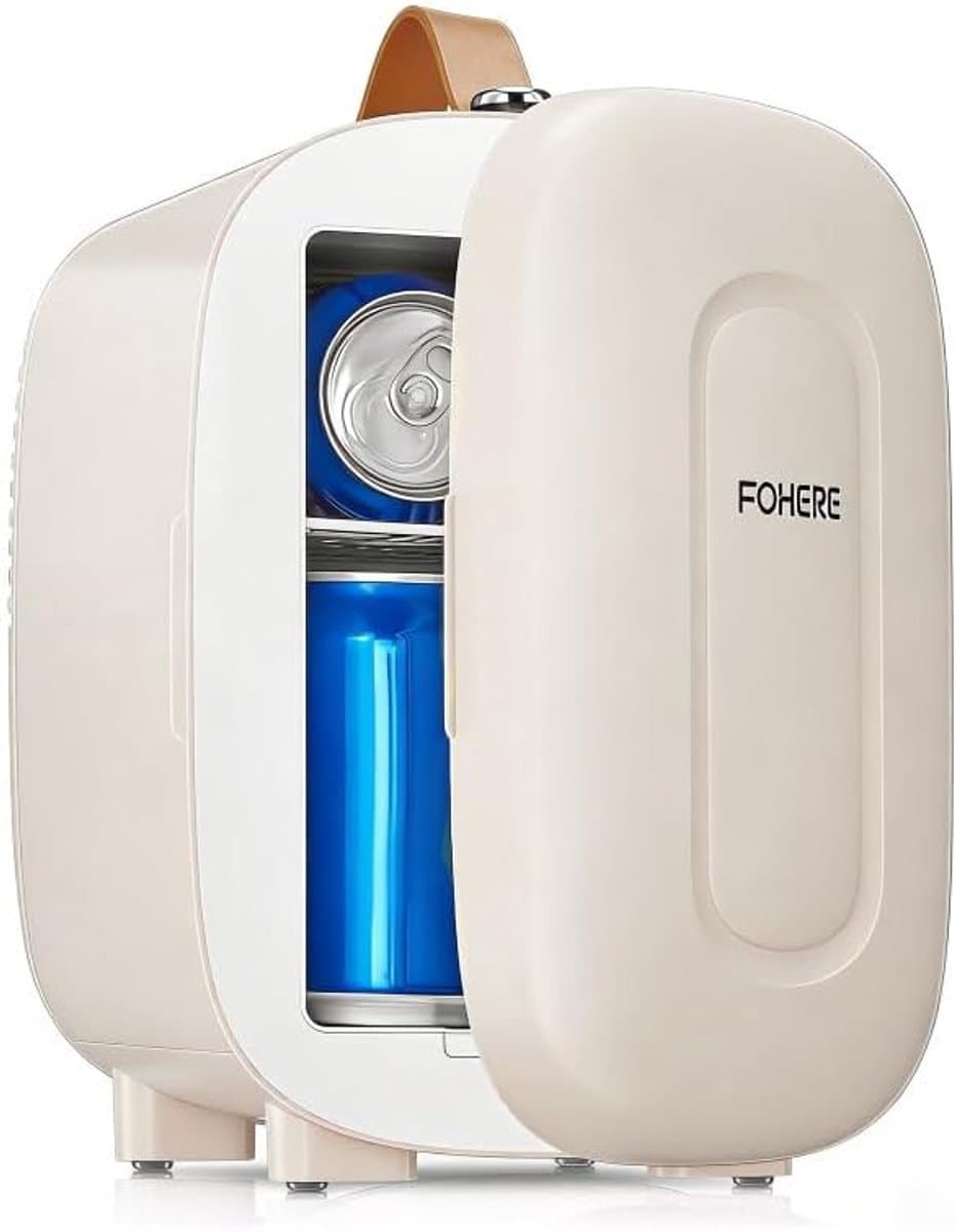 Mini Koelkast 5 L - Draagbare Koelbox voor 6 Blikjes met AC en DC Aansluiting - Compacte Stille Koelkast voor Slaapkamer, Auto, Kantoor en Skincare — afbeelding 1