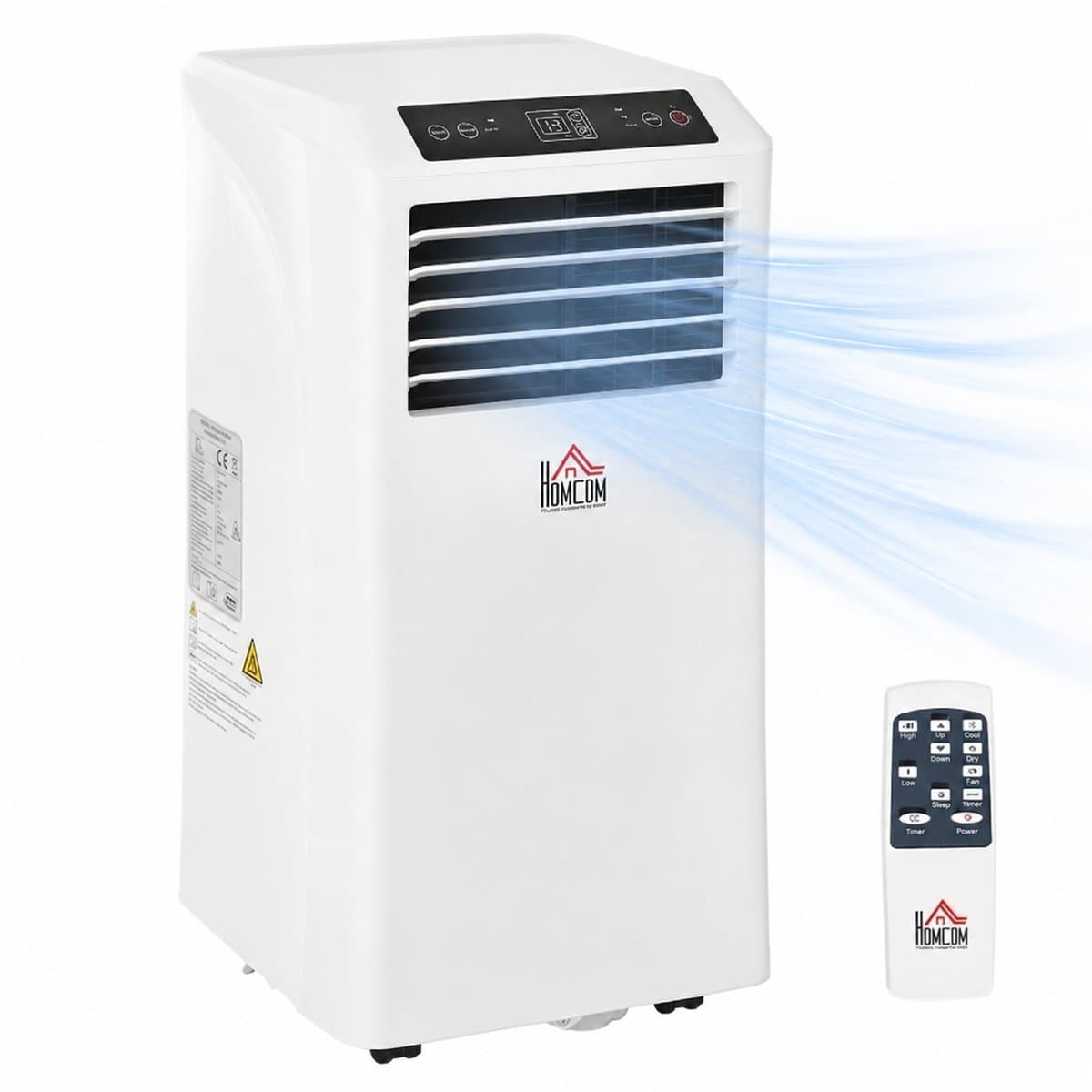 TEKROA® Mobiele Airco 3-in-1 - 9000 BTU -Airconditioning Inclusief Afstandsbediening & 24-uurs Timer - Koelen, Ontvochtigen & Ventileren - Wit — afbeelding 1
