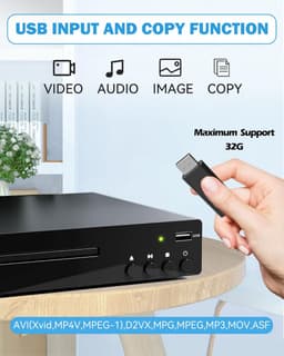 DVD Speler voor TV - HDMI & RCA - Regiovrij - 1080P Full HD - USB-Ingang - CD/DVD Speler - Afstandsbediening — thumbnail 2