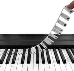 Siliconen Pianostickers voor 61 Toetsen - Verwijderbare Keyboard Stickers Zonder Lijm - Piano Hulpmiddelen voor Beginners en Kinderen Wit — thumbnail 1