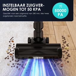 Elekiatech Steelstofzuiger Draadloos - 50000Pa - 50 Min Gebruikstijd - 1.8L Stofbak - LED display – voor Harde Vloeren, Tapijt en Dierenharen — thumbnail 5