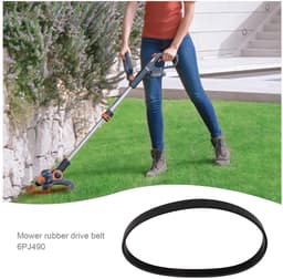 Dailygoods- Aandrijfriem Rubber 14mm Breedte - Gesloten Lus - 490mm Omtrek - Compatibel met Qualcast M2E1032M/M2E1232M - Duurzaam - Slijtvast - Grasmaaierriem — thumbnail 2