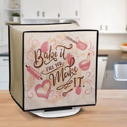 Apparaathoes Keukenmachine - Beschermhoes Mixer - Apparaat Beschermen - Scheurbestendig Plastic - 41.5 x 35.8 cm - Donkerbruin Beige Roze — thumbnail 3