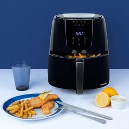 Compacte Airfryer - Heteluchtoven - Gezond Koken - 7 Programma's - 4 Liter - Zwart — thumbnail 2