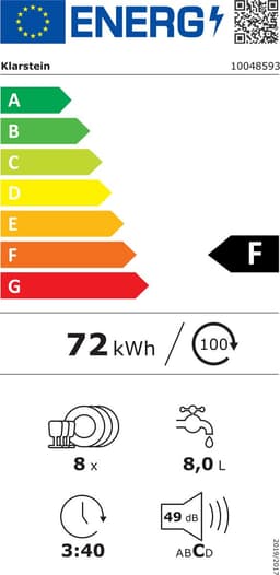 Klarstein Amazonia vaatwasser – inbouw of vrijstaand, 8 couverts, 8 programma's, 8 liter waterverbruik, AquaStop, eco & snel — thumbnail 2