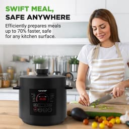 Elektrische Snelkookpan - Multicooker Pan - Snel Maaltijden Bereiden - 9 Voorgeprogrammeerde Modi - 6 Quart Capaciteit - Zwart — thumbnail 5